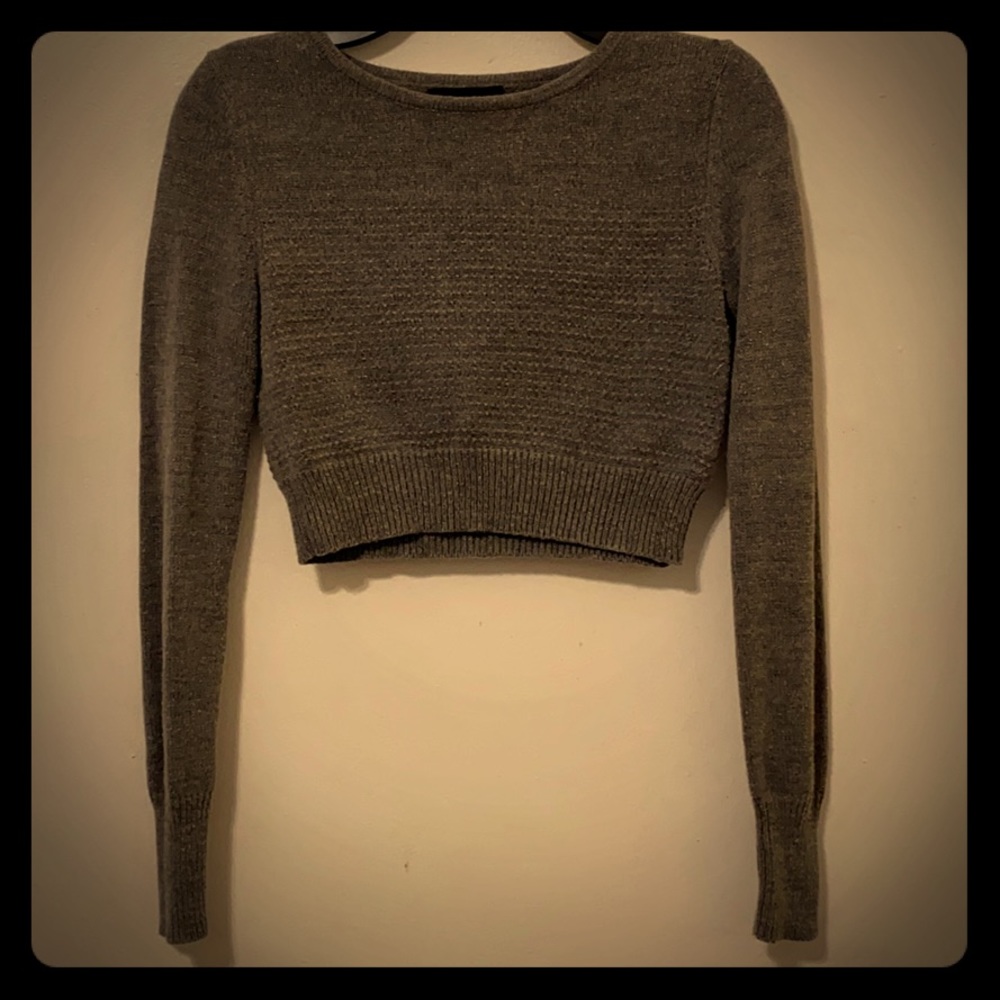 Crop top sweater with specks of silver